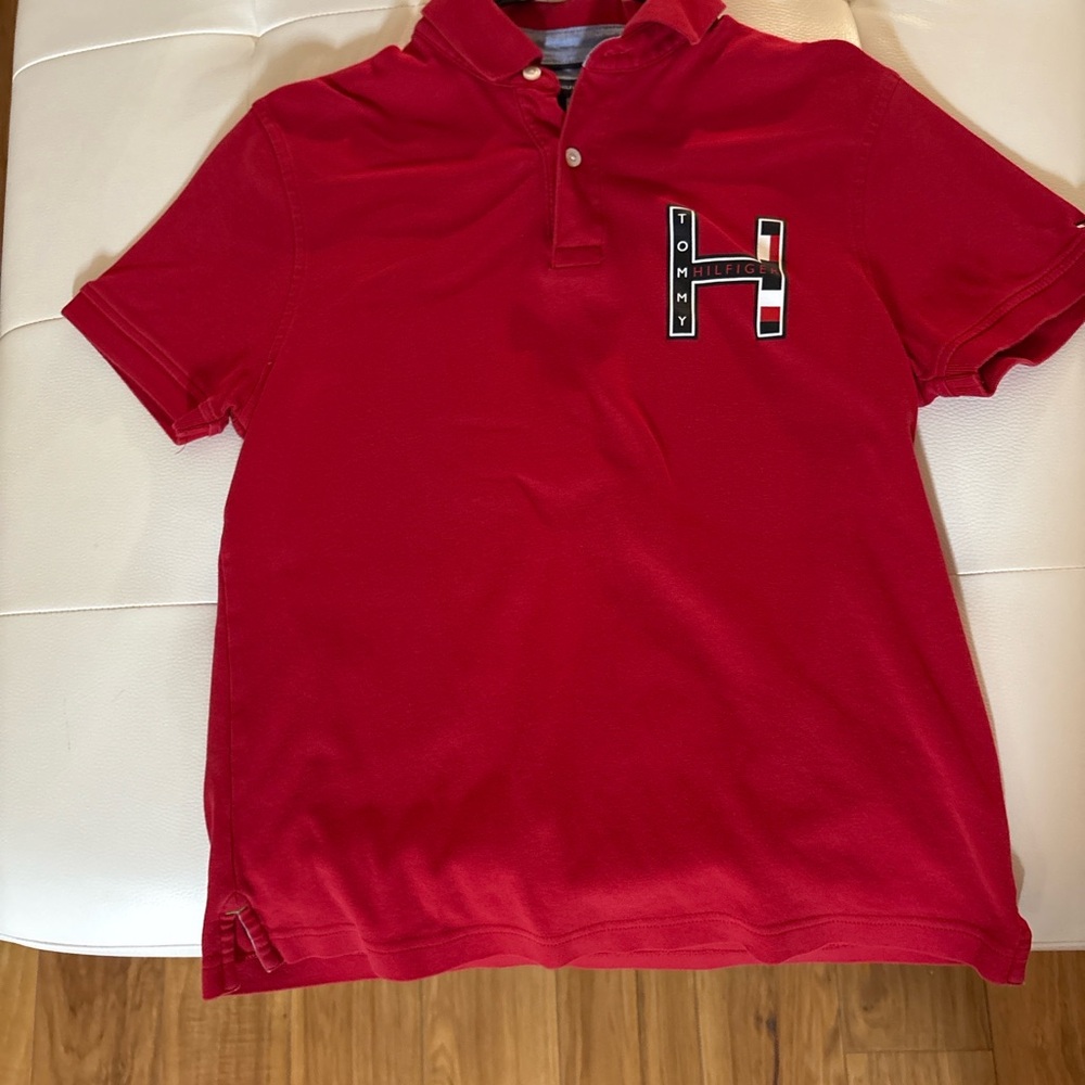 Tommy Hilfiger Red Polo Shirt Classic Design